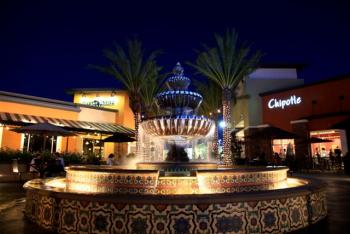 Fountain outside of Chipotle
