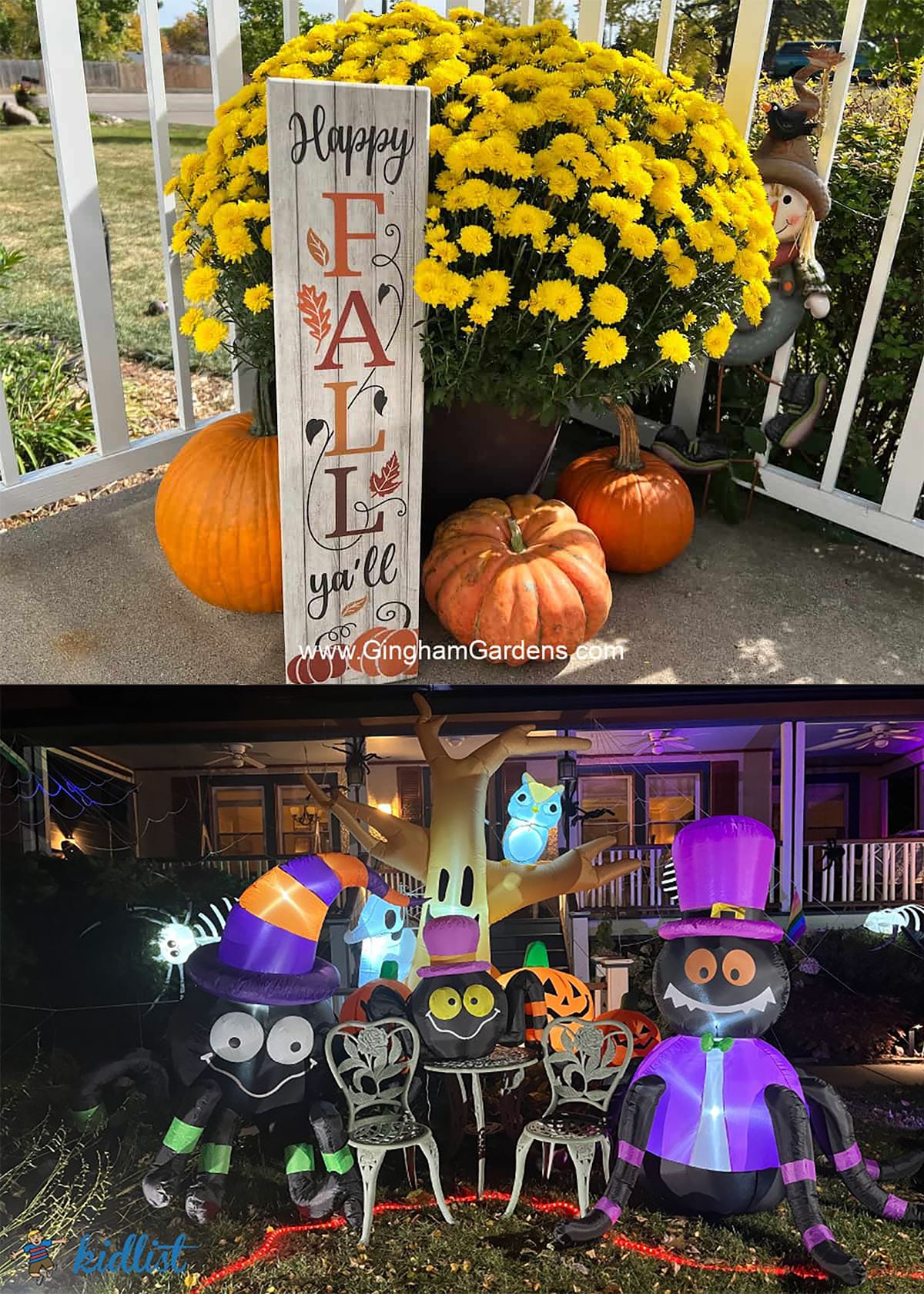 halloween and fall outside house decorations